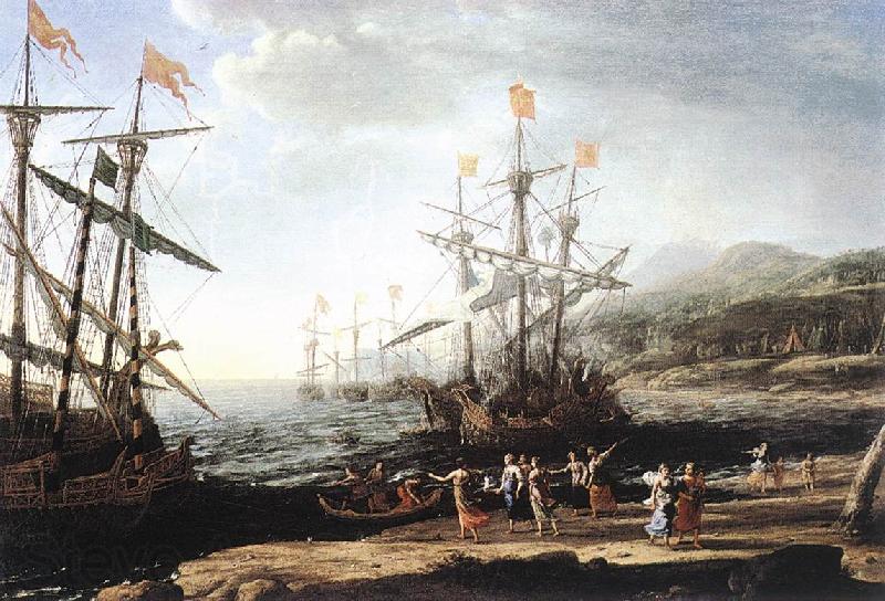Claude Lorrain Marine with the Trojans Burning their Boats dfg France oil painting art